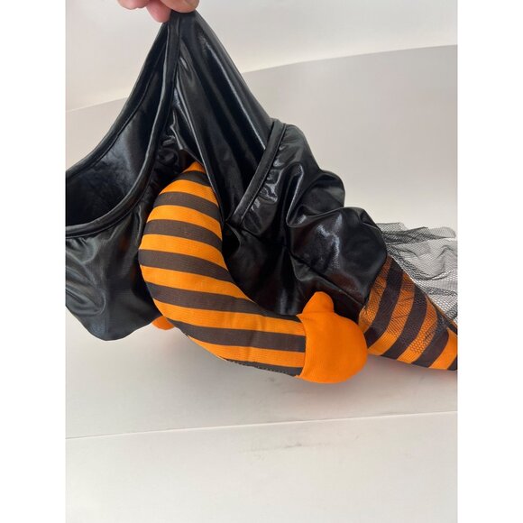 Hyde & EEK! Witch Pet Costume Size Medium Black/Orange Striped Pet Outfit - Picture 4 of 12